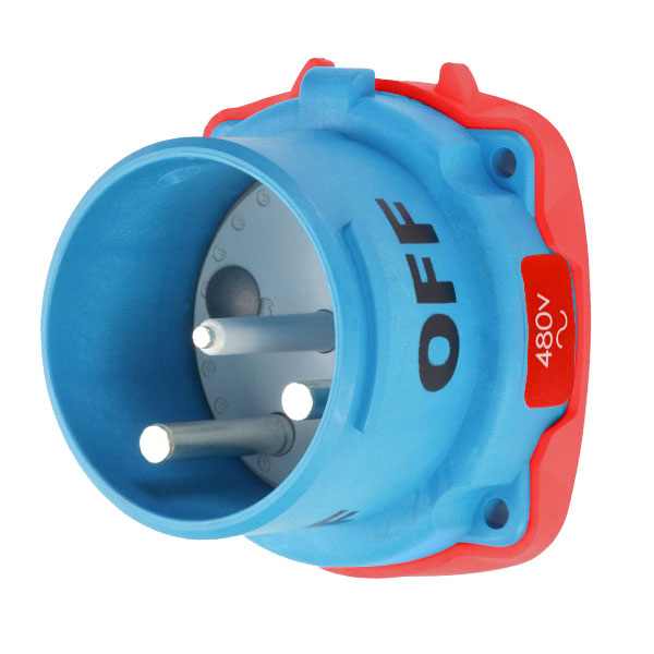 33-68242-C-K04 - DS100C INLET POLY BLUE SIZE 4 TYPE 3R 2P+G 100A 480 VAC 60 Hz NO AUX